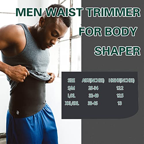 Waist Trainer Sweat Belt for Men - Sauna Slimming Belt - Deep Blue / Large-X-Large