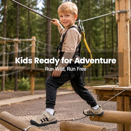 TARANIS Toddler Waterproof Kids Hiking Shoes 10.5 Apricot Outdoor Sneakers