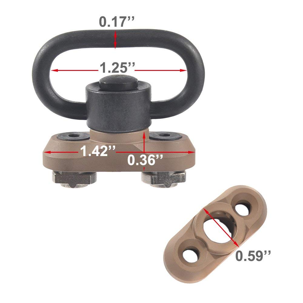 JIALITTE Mount Standard QD Swivel 1.25 Inch Adapter for Mlok Rail System (Sand)