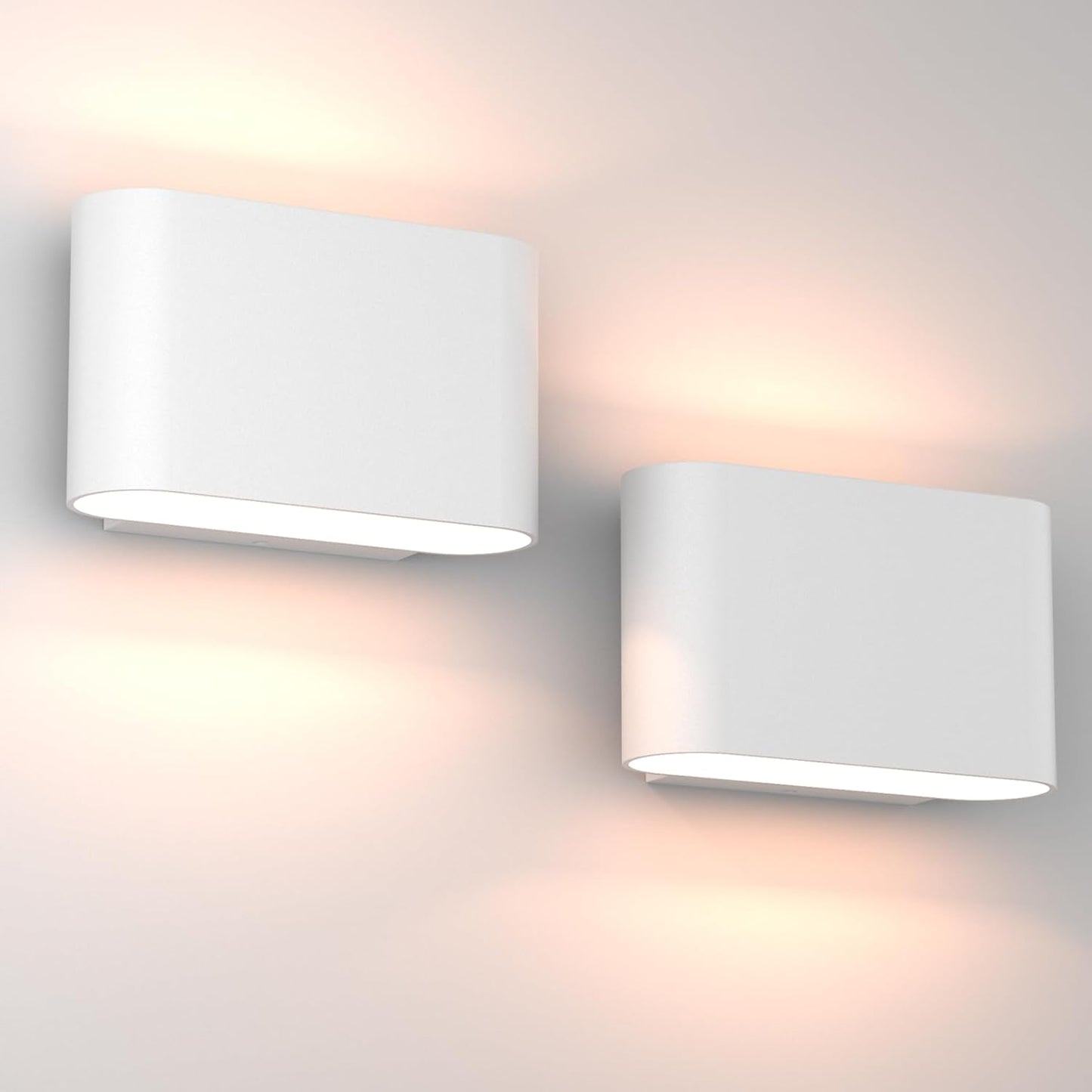 Modern Black LED Wall Sconces Set of 2 - Hardwired Up & Down Indoor Lights for Living Room, Bedroom, Hallway - Warm White 3000K (Includes G9 Bulbs)