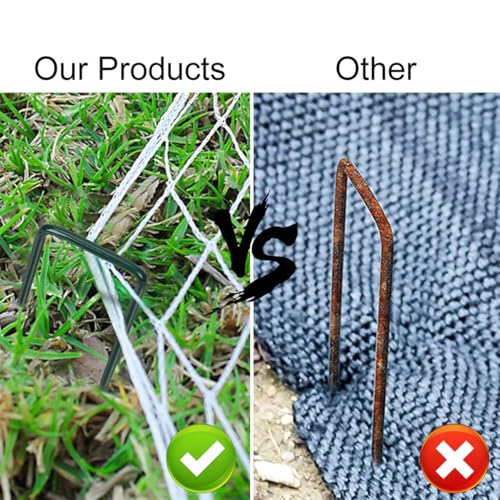 Heavy Duty Garden Stakes - 20 Pack U-Shaped Lawn Pins, 6 Inch