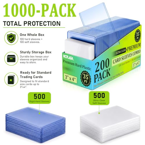 500 Pack Hard and Soft Card Sleeves 3x4 inch for Trading Cards - RCPLAGA