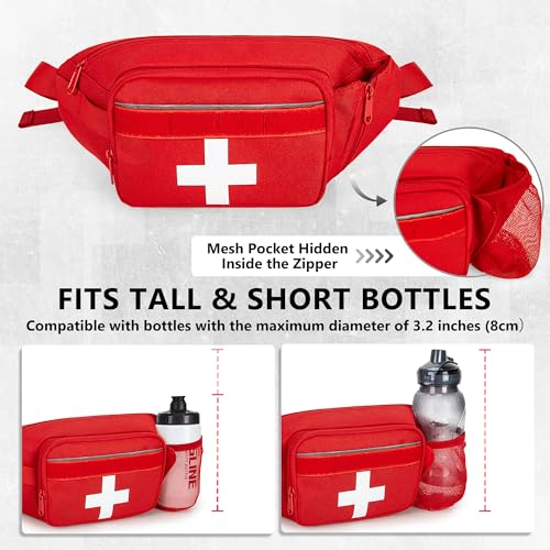 Tactical First Aid Fanny Pack with Whistle | Adjustable Waist Bag for Outdoor Use