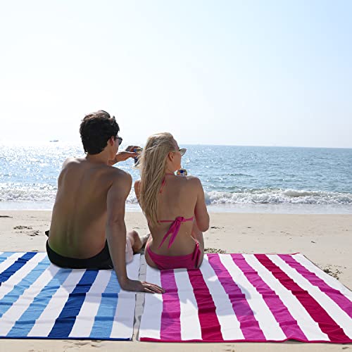 Oversized Cotton Beach Towel - Extra Large 40"X70" Plush Navy Blue