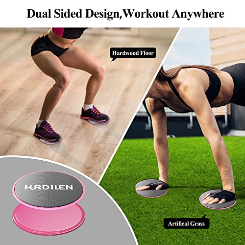 Core Sliders - Dual Sided Exercise Gliding Discs for Carpet & Hardwood - Pink