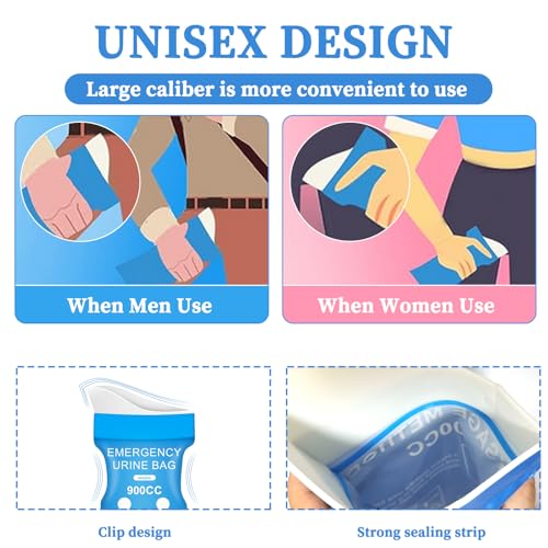 12PCS Disposable Urine Bags - Leakproof Emergency Pee Bags
