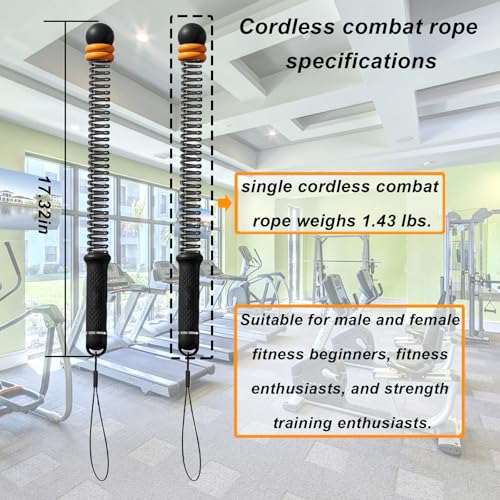 Cordless Weighted Battle Ropes - 2-Pack for Home Gym & HIIT