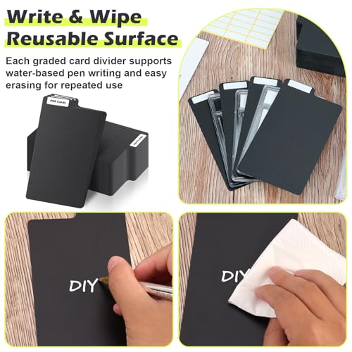 100 Plastic Trading Card Dividers with Labels - 3.3 x 5.8 Inch