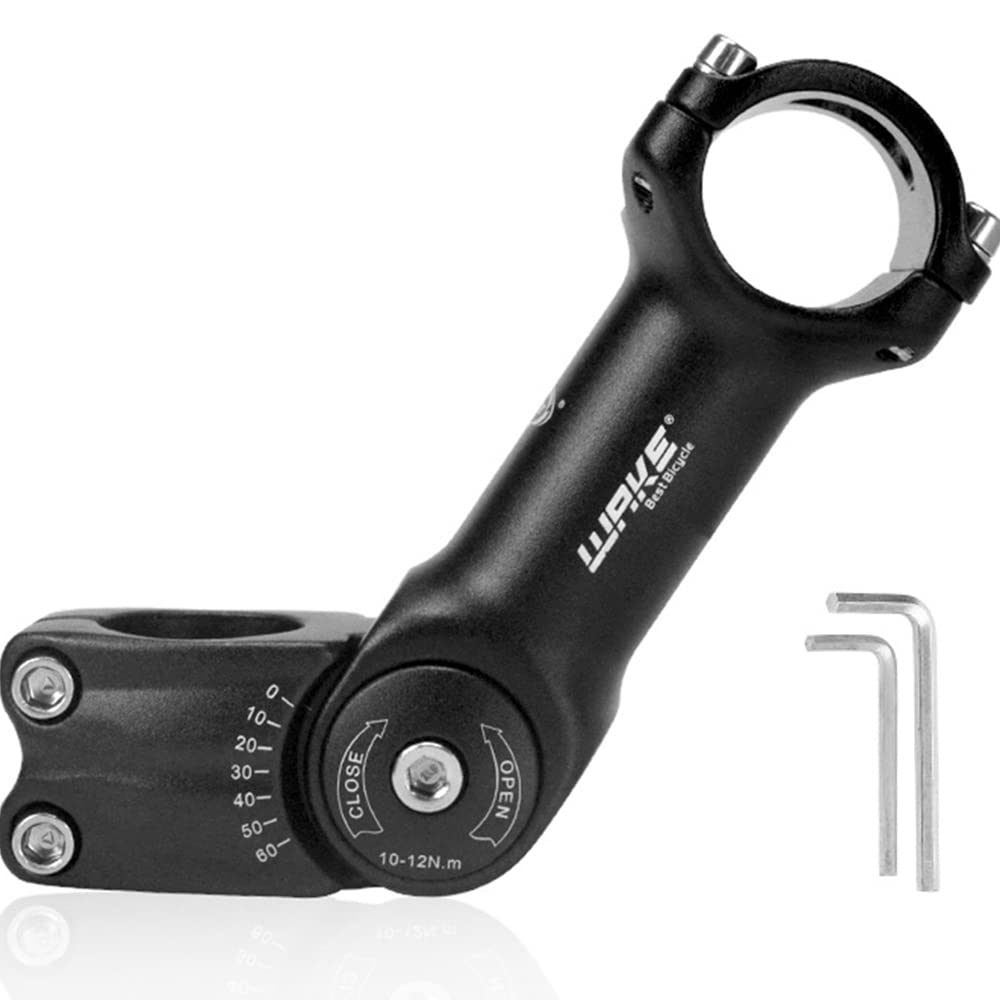 CYSKY Adjustable Bike Stem 31.8 90mm 110mm 130mm 0-60° Degree Adjustable MTB Stem Bike Handlebar Stem for Mountain Bike, Road Bicycle, MTB, BMX, Cycling (130mm)