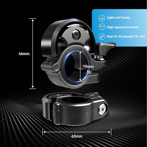 Loud Bike Bell for Adults and Kids - Black, Fits 0.75-1in Handlebars