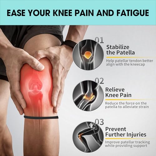 Patellar Tendon Support Knee Strap for Pain Relief - 2 Pack, Black