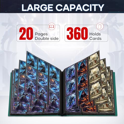 Trading Card Binder - 360 Pockets Green Album for MTG, Sports Cards