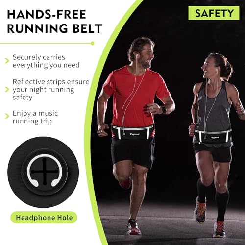 Slim Running Belt Fanny Pack - Waterproof & Reflective - Black