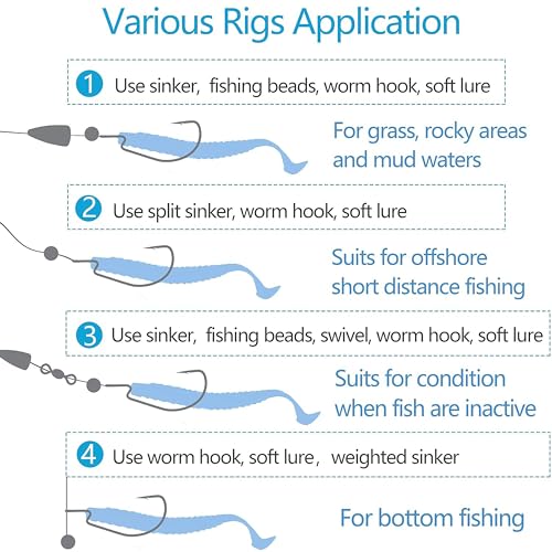 3X Strong Offset EWG Worm Hooks - 50PCS Size 5/0 for Bass Fishing