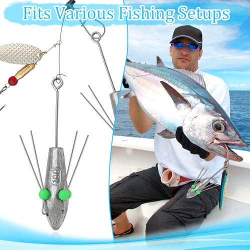 2.8oz (80g) 5Pcs Sputnik Lead Fishing Sinkers Long Tail Spider Weights