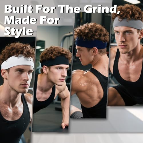 Headbands for Men 6PCS, Summer-Exclusive Lightweight Hair Head Bands