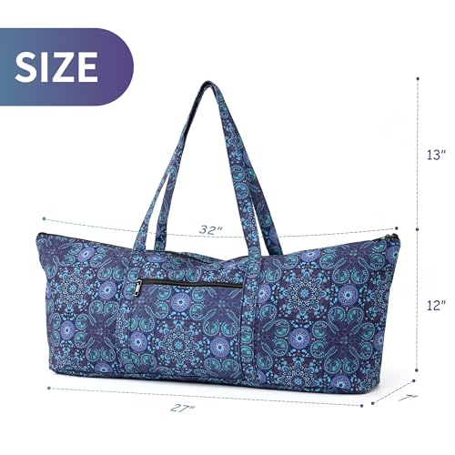 Large Yoga Mat Bag with Wet Pocket - Blue Tote