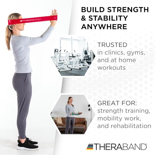 Resistance Band Loop - 12 Inch Red Medium for Pilates & Yoga