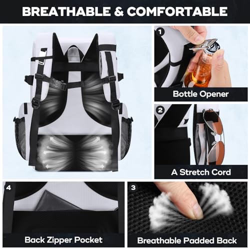 Maelstrom 35 Can Insulated Soft Cooler Backpack - White, Leakproof, 16-Hour Cold
