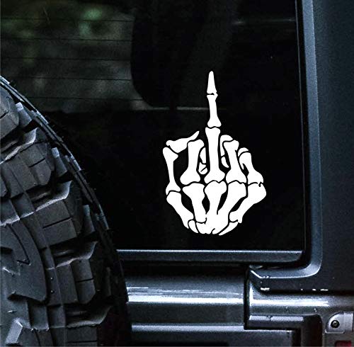 6-Inch Skeleton Skull Skeleton Bone Car Decal Sticker White