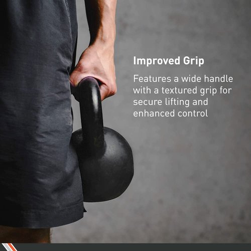 BodySport Cast Iron Kettlebells, 5 lb. – Strength Training Kettlebell for Weightlifting, Core Training, & Conditioning – Professional Exercise Equipment for Gym & Home Fitness Workouts