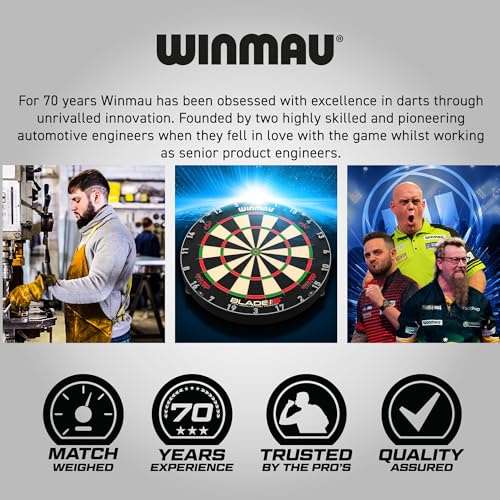Winmau Michael Van Gerwen 50-Piece Steel Tip Darts Set with Case, Shafts & Flights