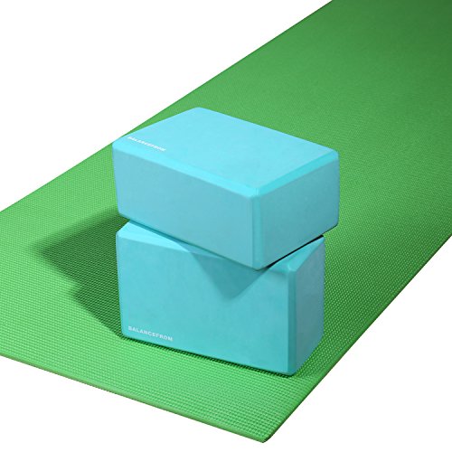 High Density Yoga Blocks - Set of 2, 9"x6"x4" Each - Green