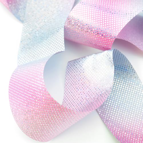 2 PCS Sparkling Gymnastics Ribbons with Twirling Wands - 78.7 Inch