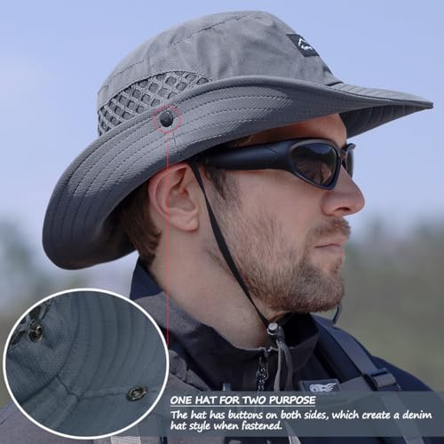 UPF50+ Wide Brim Sun Hat for Men & Women - UV Protection Bucket Hat