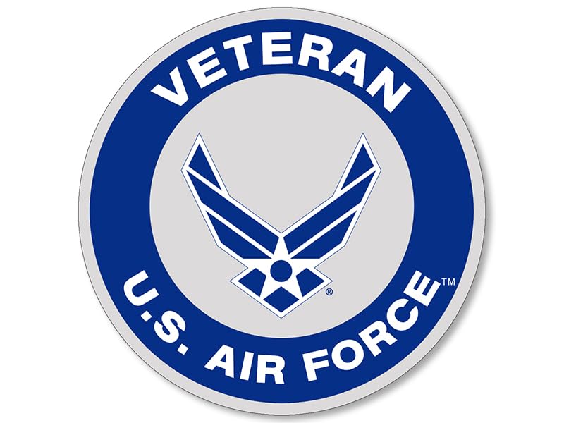 5 Inch U.S. Air Force Veteran Vinyl Decal - Car & Laptop USAF Logo Sticker