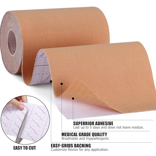 Beige 6-Pack 4" x 5.5 yd Kinesiology Tape Athletic Support Tapes