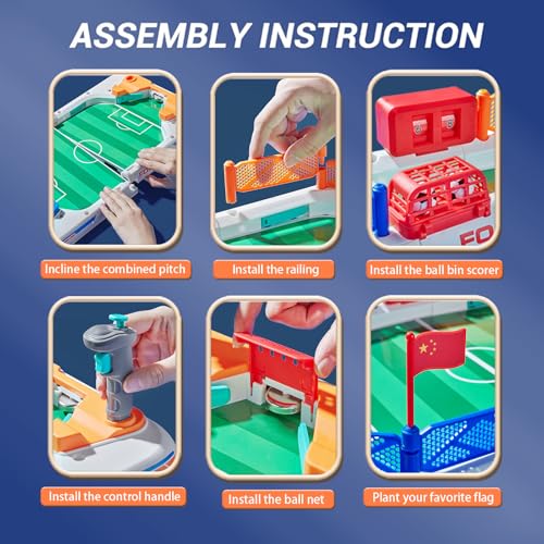 Mini Foosball Table Game for Kids - 4-Flipper Indoor Soccer Toy