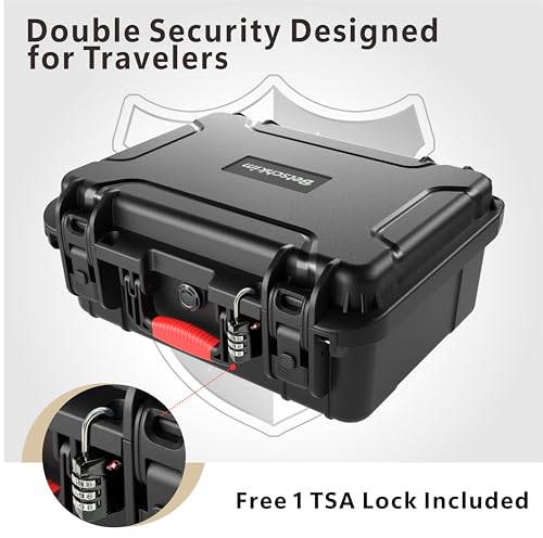Betschkim TSA Waterproof Hard Shell Pistol Case Holds 5 Handguns & 17 Magazines