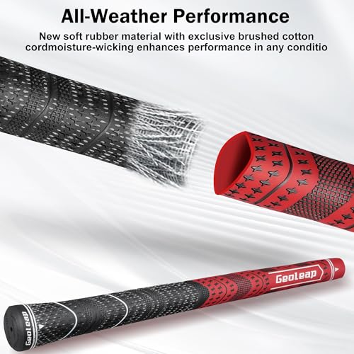 Geoleap Golf Grip Set of 13 with All Repair Kits - Midsize, All-Weather Traction