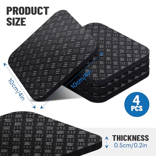 Treadmill Mat Pads - Double-Sided Non-Slip Vibration Control - 4 Pack