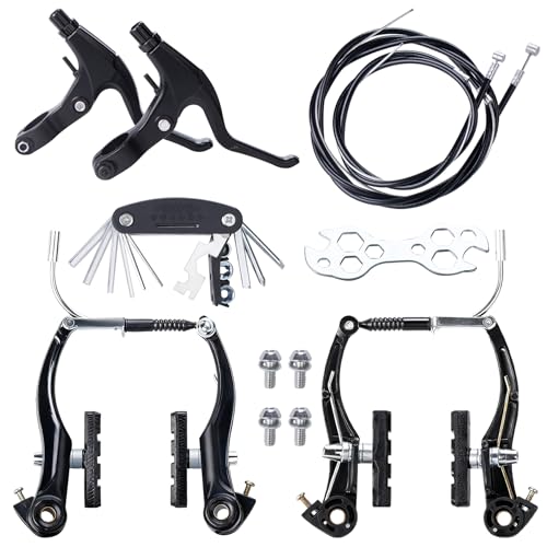 Bike Brake Set for Adult Bicycles - Front & Rear Rim Brakes with Cables & Levers