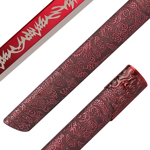 YAXAZA Red Dragon Exorcism Japanese Katana Sword Unsharpened Full Tang Collection