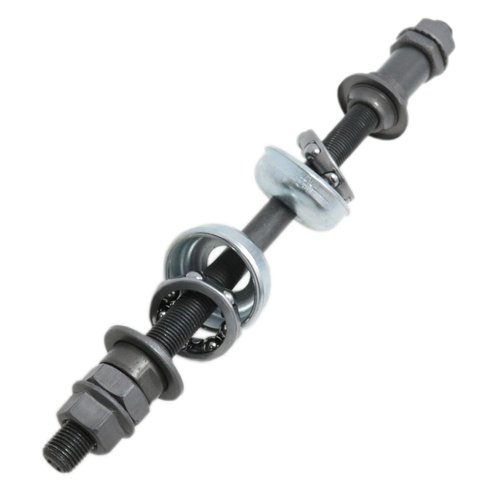 Meuey Lyot Bicycle axle 190mm/7.48inch Bicycle Ball Bearing Retainer Bike Hub Cups Bicycle hub Axle 3/8" Black 26tpi Hub Conical Lock nut Washer Kit 1 Set