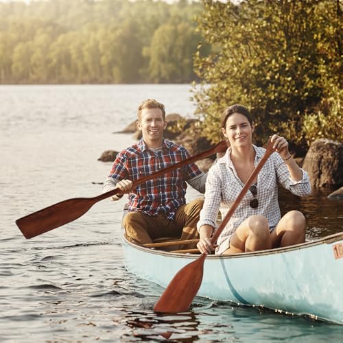 48" Wooden Canoe Oar Paddle - 2 Pcs Solid Pine - Walnut