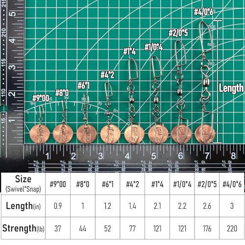 Dr.Fish 20 Pack #4/0*6 Saltwater Stainless Steel Double Snap Swivels - 220LB