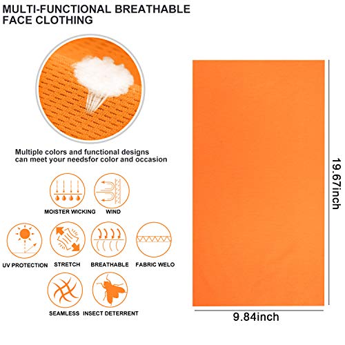 3-Pack UV Protection Neck Gaiter Face Mask - Fluorescent Orange