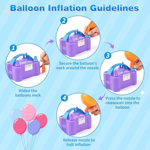 Electric Balloon Pump - Portable Dual Nozzle Inflator for Parties