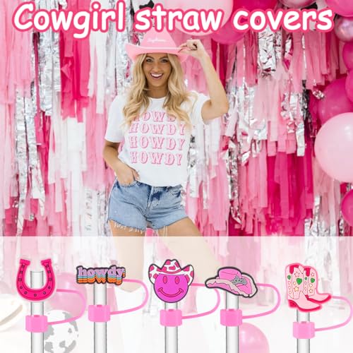 16 Pcs Cowgirl Straw Covers for Stanley 40oz Tumblers
