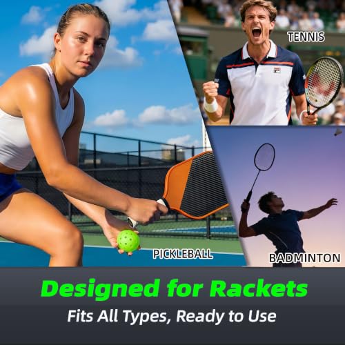 Ribbed Pickleball Overgrip Tape - Non-Slip Sweat-Wicking - 3 PCS Black/White/Gray