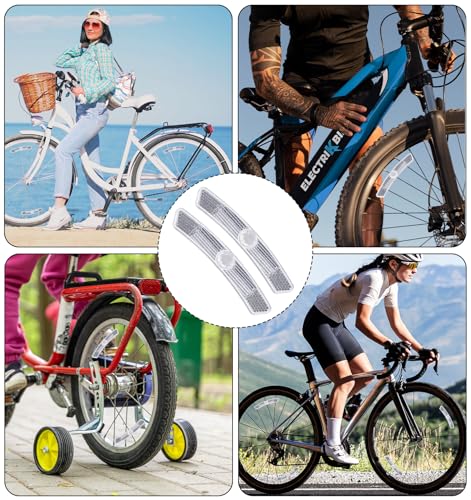 4PCS Bike Wheel Reflectors - Night Safety for Road & Mountain Bicycles