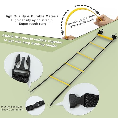 20ft Adjustable Agility Speed Ladder for Sports Training
