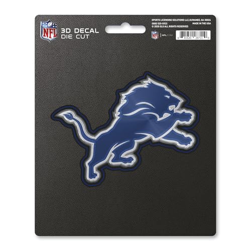 Detroit Lions 3D Car Decal - 5" x 6.25" Team Logo Emblem