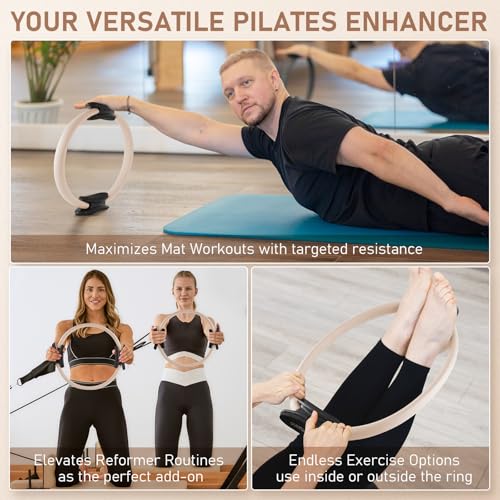 15-Inch Pilates Ring with Padded Handles for Full-Body Toning