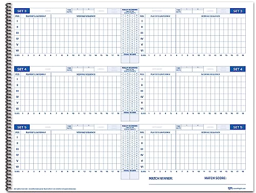Volleyball Scorebook – 24 Match Spiral Notebook with Roster & Stats