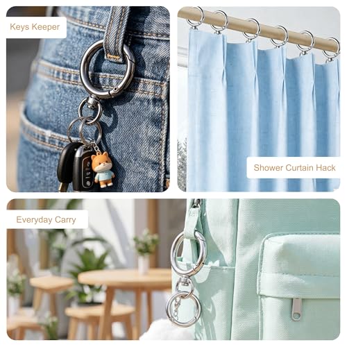 16PCS Round Carabiner Clips Set - Keyrings for DIY & Organizing